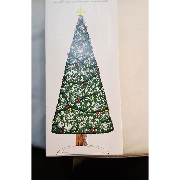 Pre-Lit Miniature Christmas Tree With LED Lights & Snow-Frosted Look 10-Inch Tal - Picture 1 of 8